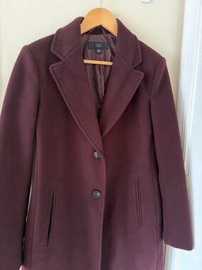 Zara Women's Tailored Trench Coat in Deep Wine